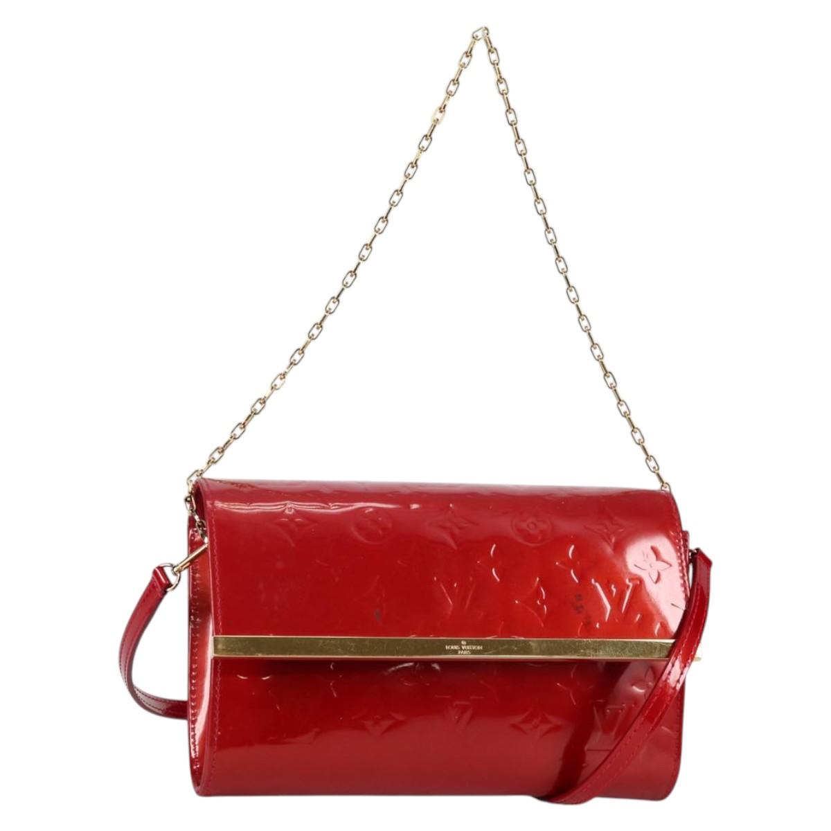 LOUIS VUITTON Vernis Clutch Ana Clutch Bag Rose Andian M90092 LV Auth 141020