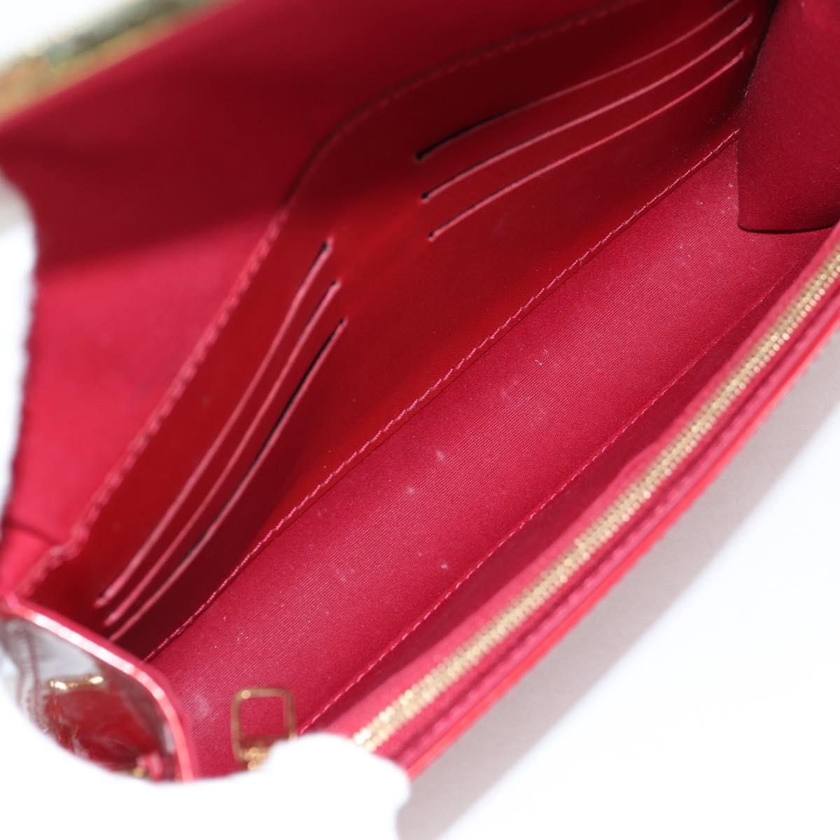 LOUIS VUITTON Vernis Clutch Ana Clutch Bag Rose Andian M90092 LV Auth 141020