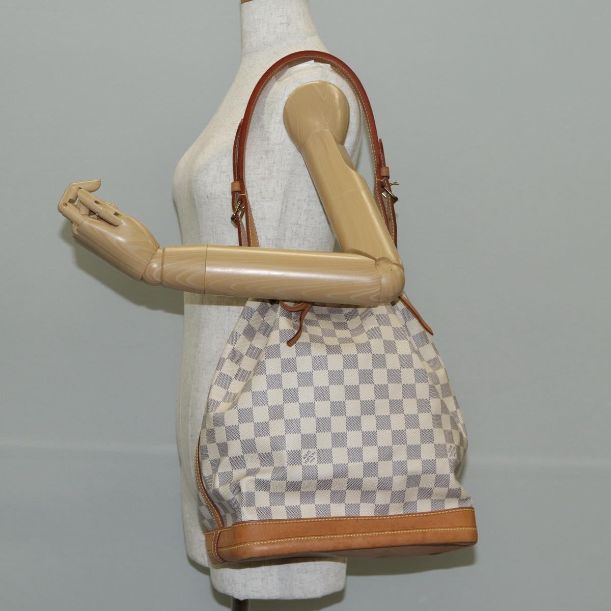 LOUIS VUITTON Damier Azur Noe Shoulder Bag N42222 LV Auth 141023V