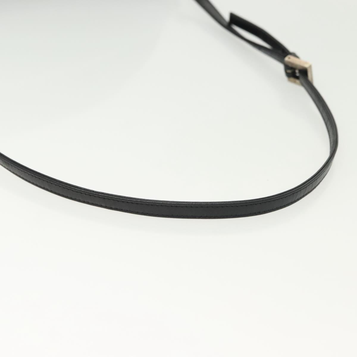 FENDI Shoulder Bag Canvas Black Silver Auth 141033