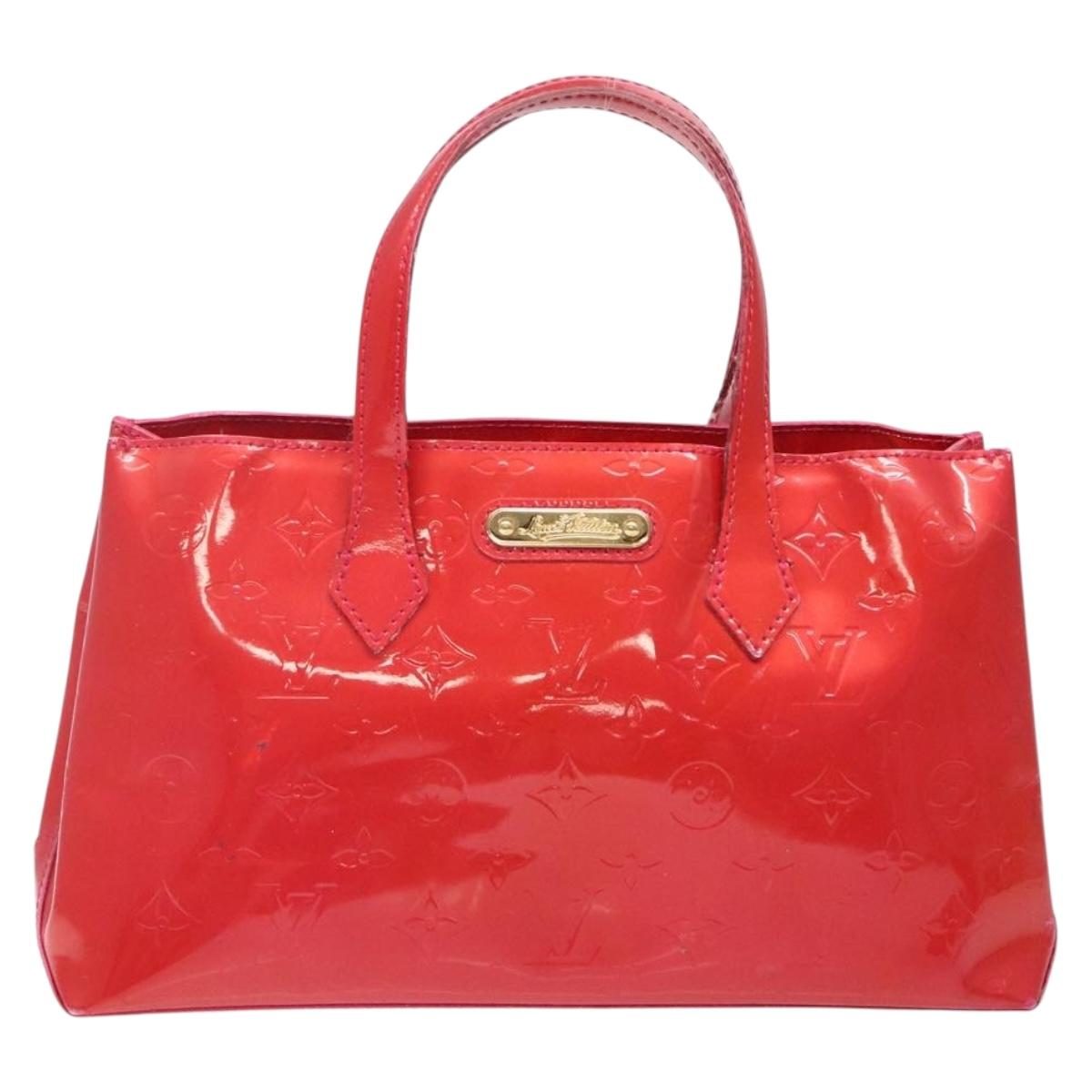 LOUIS VUITTON Monogram Vernis Wilshire PM Hand Bag Rose Pop M93643 Auth 141044