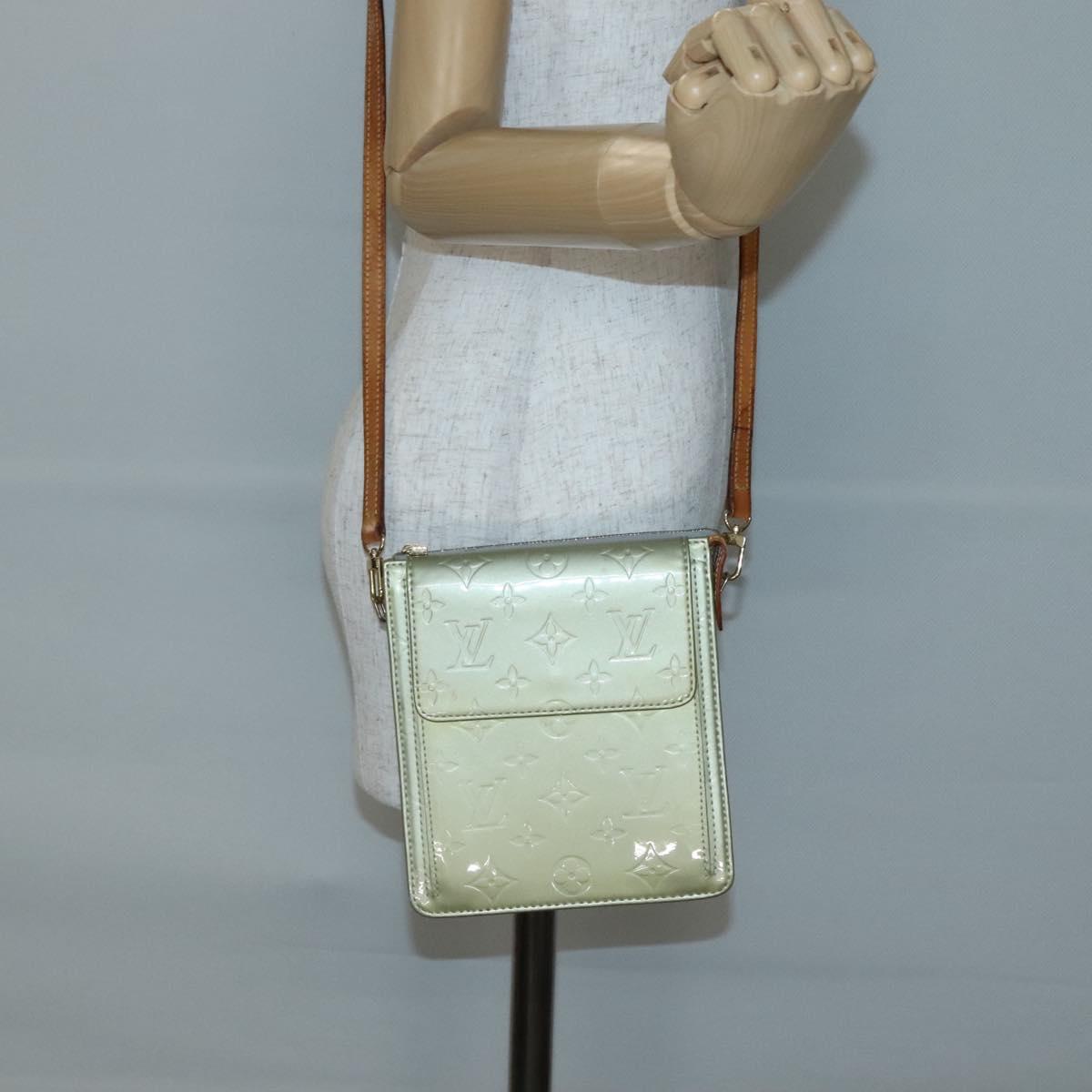 LOUIS VUITTON Monogram Vernis Motto Accessory Pouch Gris M91030 LV Auth 141045