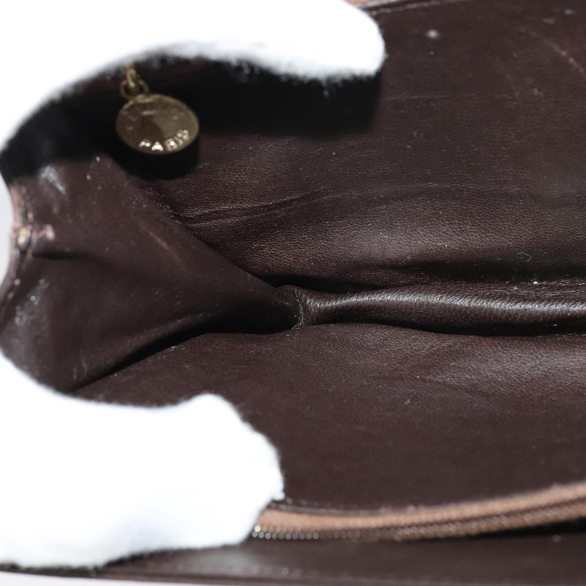 CELINE C Sulky Shoulder Bag Canvas Brown Gold Auth 141070