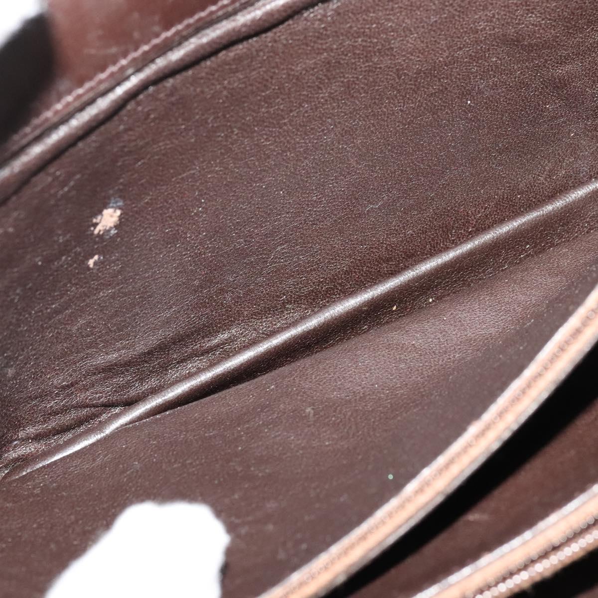 CELINE C Sulky Shoulder Bag Canvas Brown Gold Auth 141070