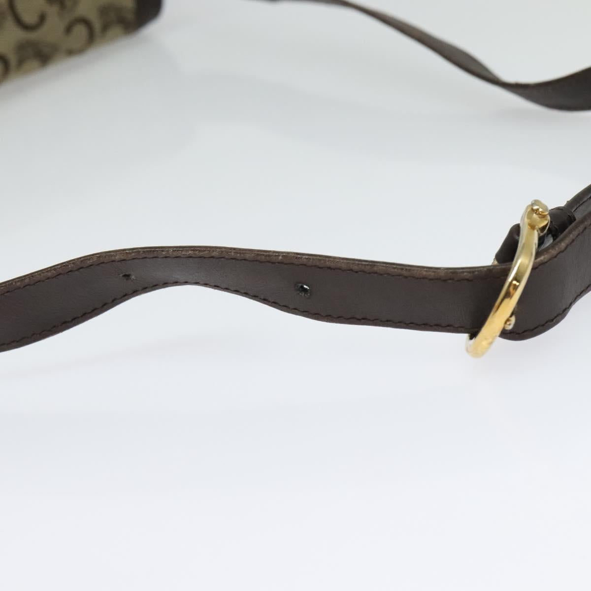 CELINE C Sulky Shoulder Bag Canvas Brown Gold Auth 141070