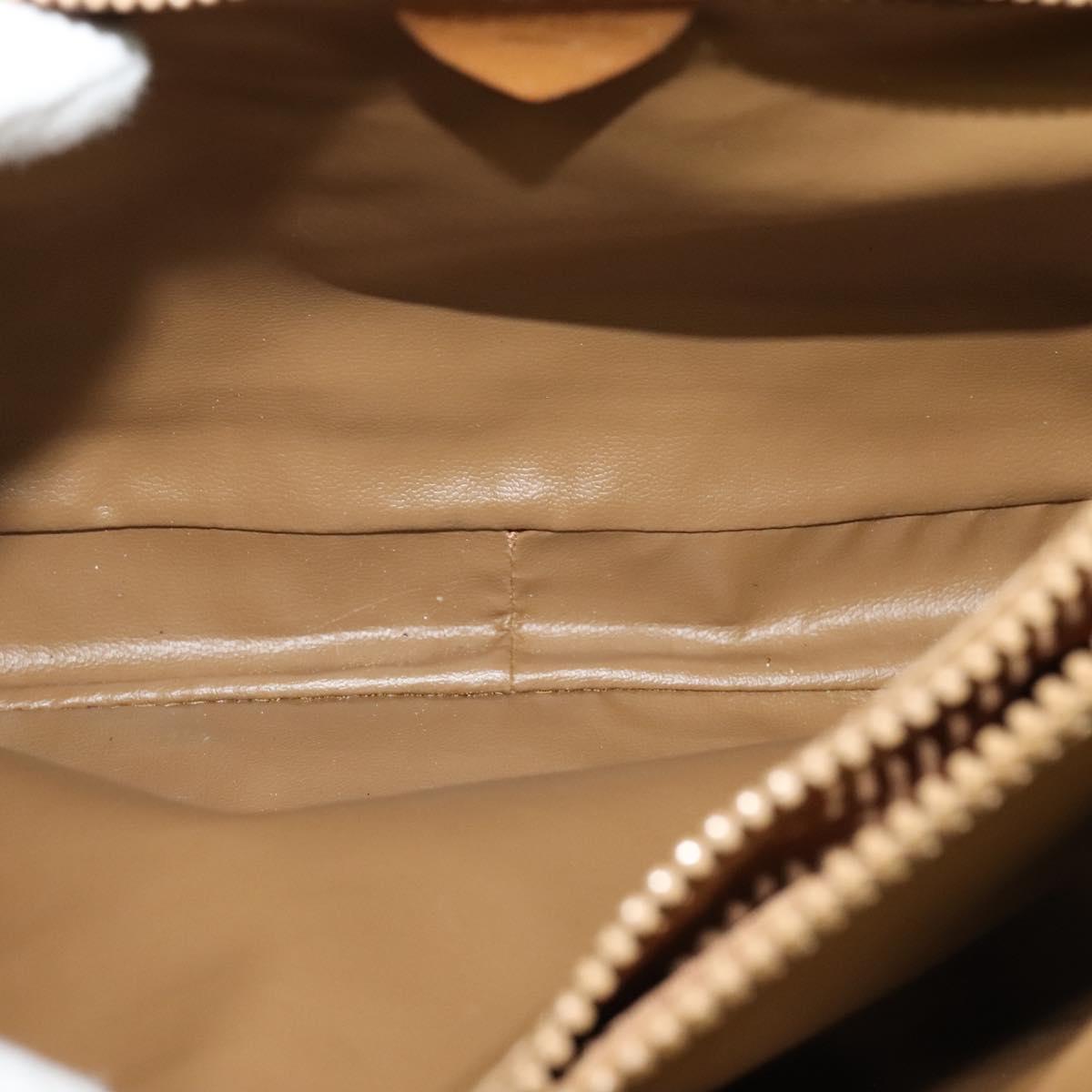 CELINE Macadam Canvas Hand Bag PVC Beige Gold Auth 141071