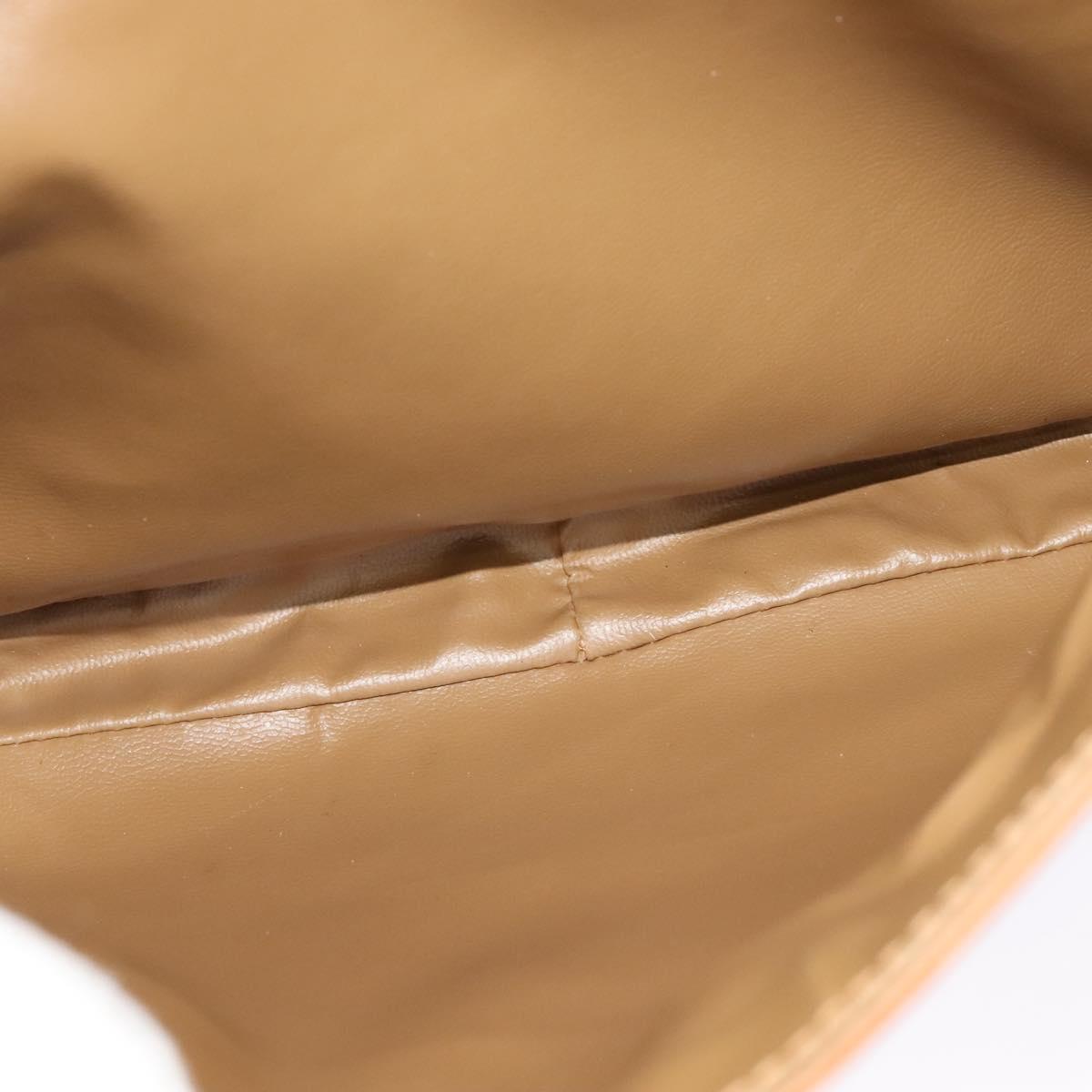 CELINE Macadam Canvas Hand Bag PVC Beige Gold Auth 141071