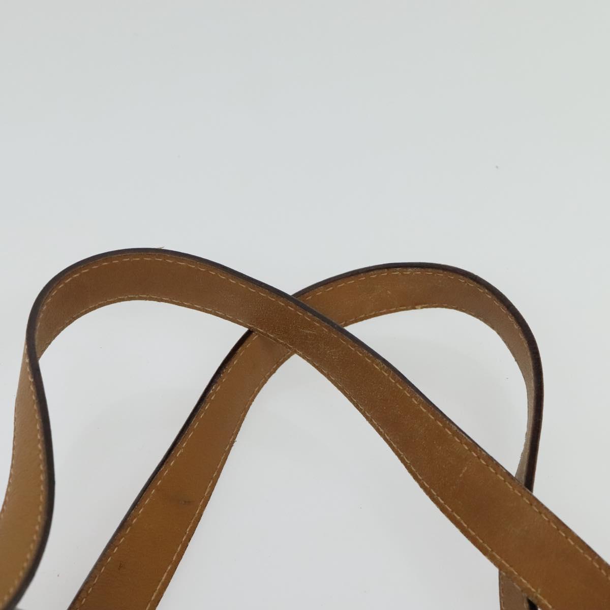 CELINE Macadam Canvas Hand Bag PVC Beige Gold Auth 141071