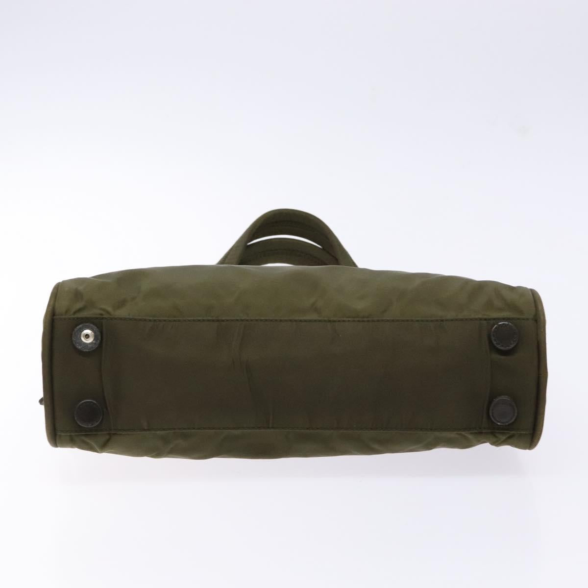 PRADA Hand Bag Nylon Green Auth 141076