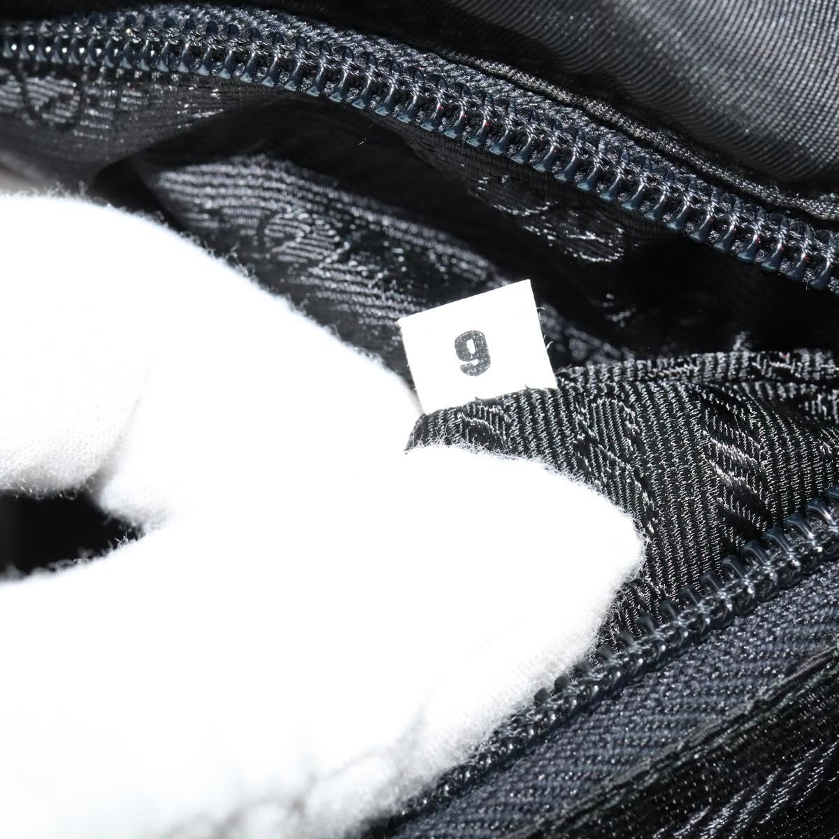 PRADA Shoulder Bag Leather Black Silver Auth 141077