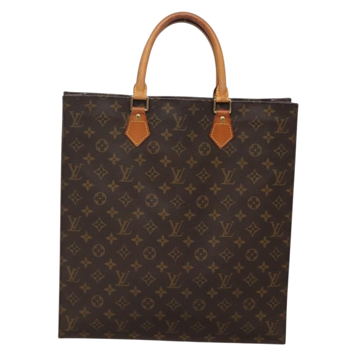 LOUIS VUITTON Monogram Sac Plat Hand Bag M51140 LV Auth 141088