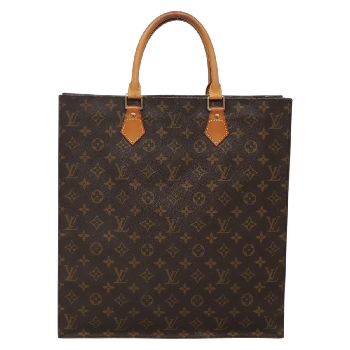LOUIS VUITTON Monogram Sac Plat Hand Bag M51140 LV Auth 141088