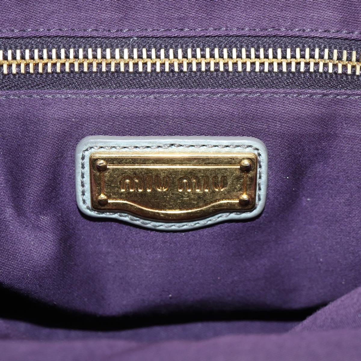 Miu Miu Matelasse Shoulder Bag Leather 2way Gray Gold Auth 141090V