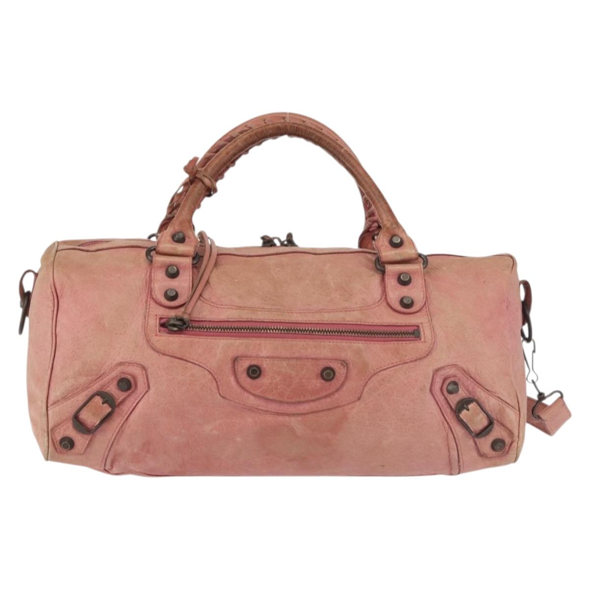 BALENCIAGA The Twiggy Hand Bag Leather 2way Pink 128523 Auth 141093