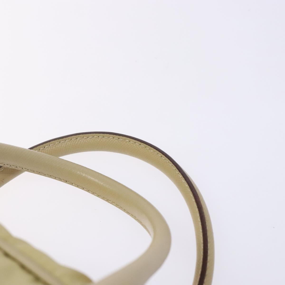 PRADA Hand Bag Nylon Beige Gold Auth 141094