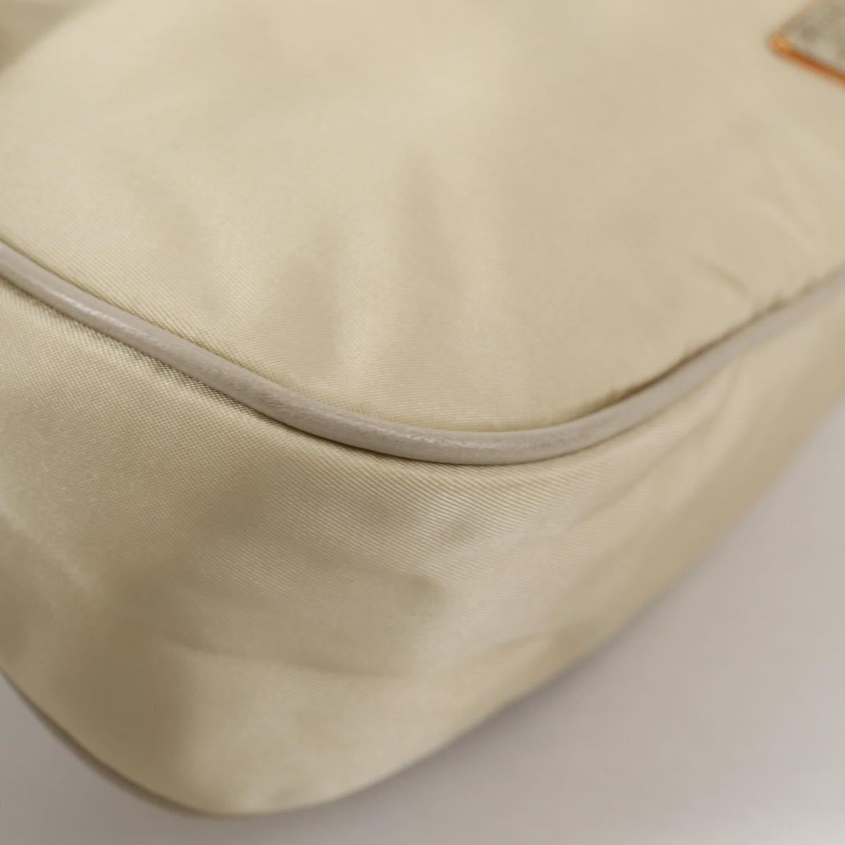PRADA Accessory Pouch Nylon Beige Gold Auth 141095V