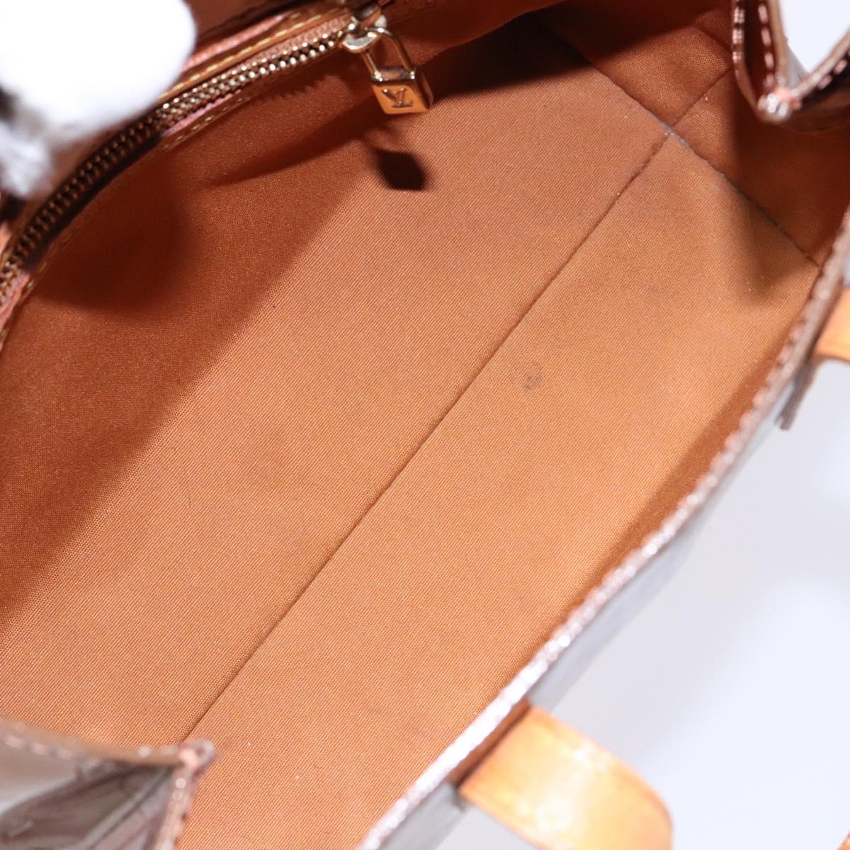 LOUIS VUITTON Monogram Vernis Reade PM Hand Bag Bronze M91146 LV Auth 141113