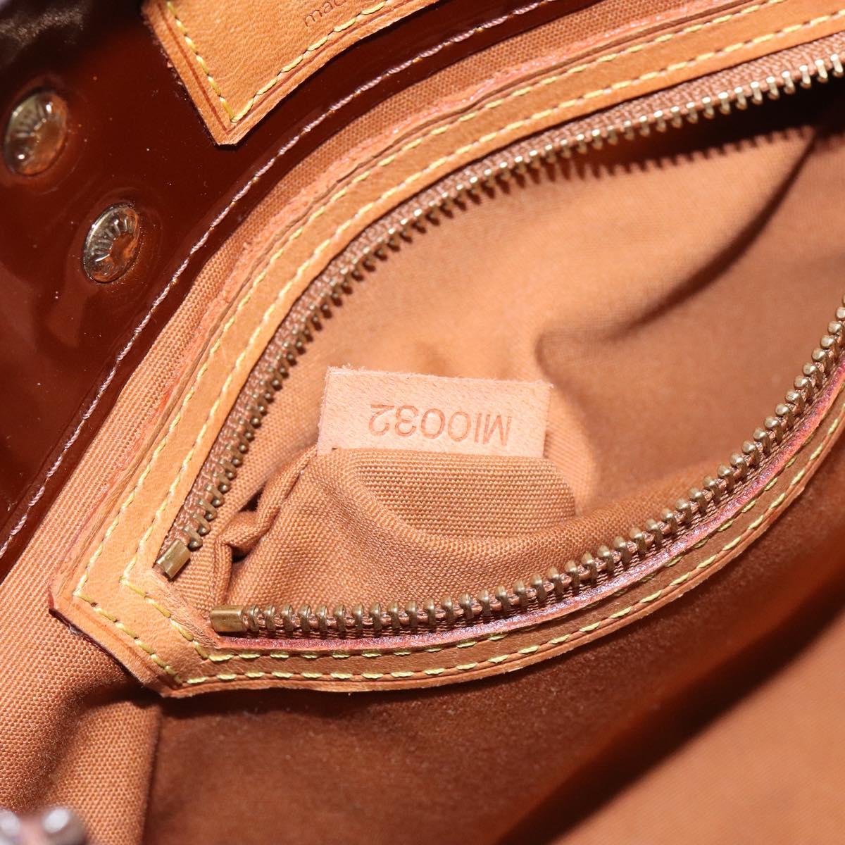 LOUIS VUITTON Monogram Vernis Reade PM Hand Bag Bronze M91146 LV Auth 141113