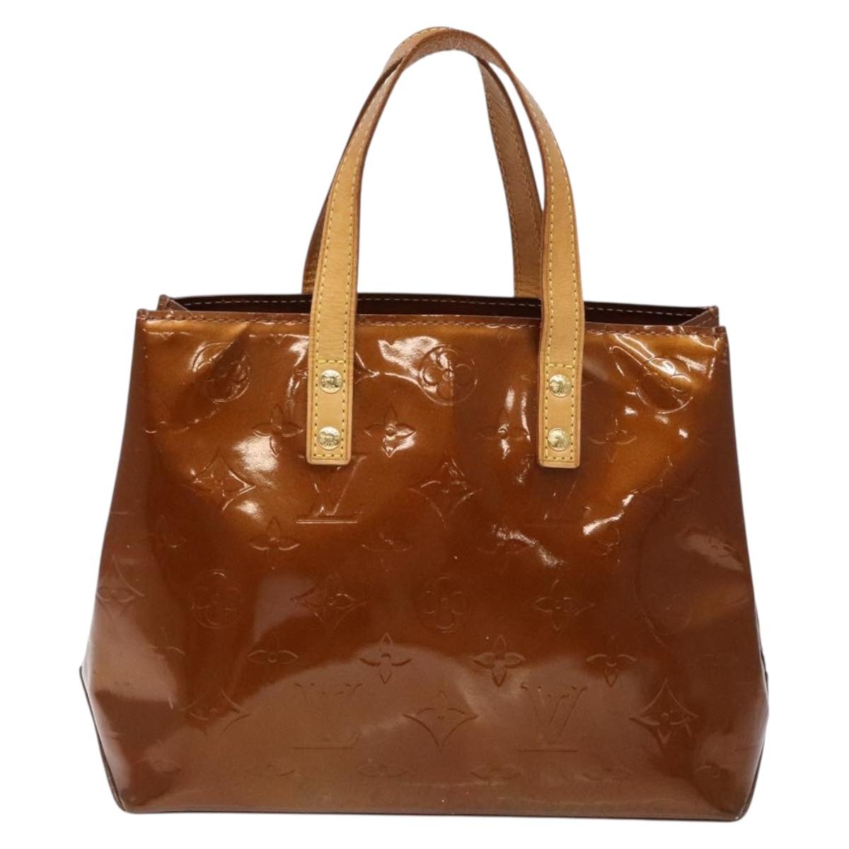 LOUIS VUITTON Monogram Vernis Reade PM Hand Bag Bronze M91146 LV Auth 141113