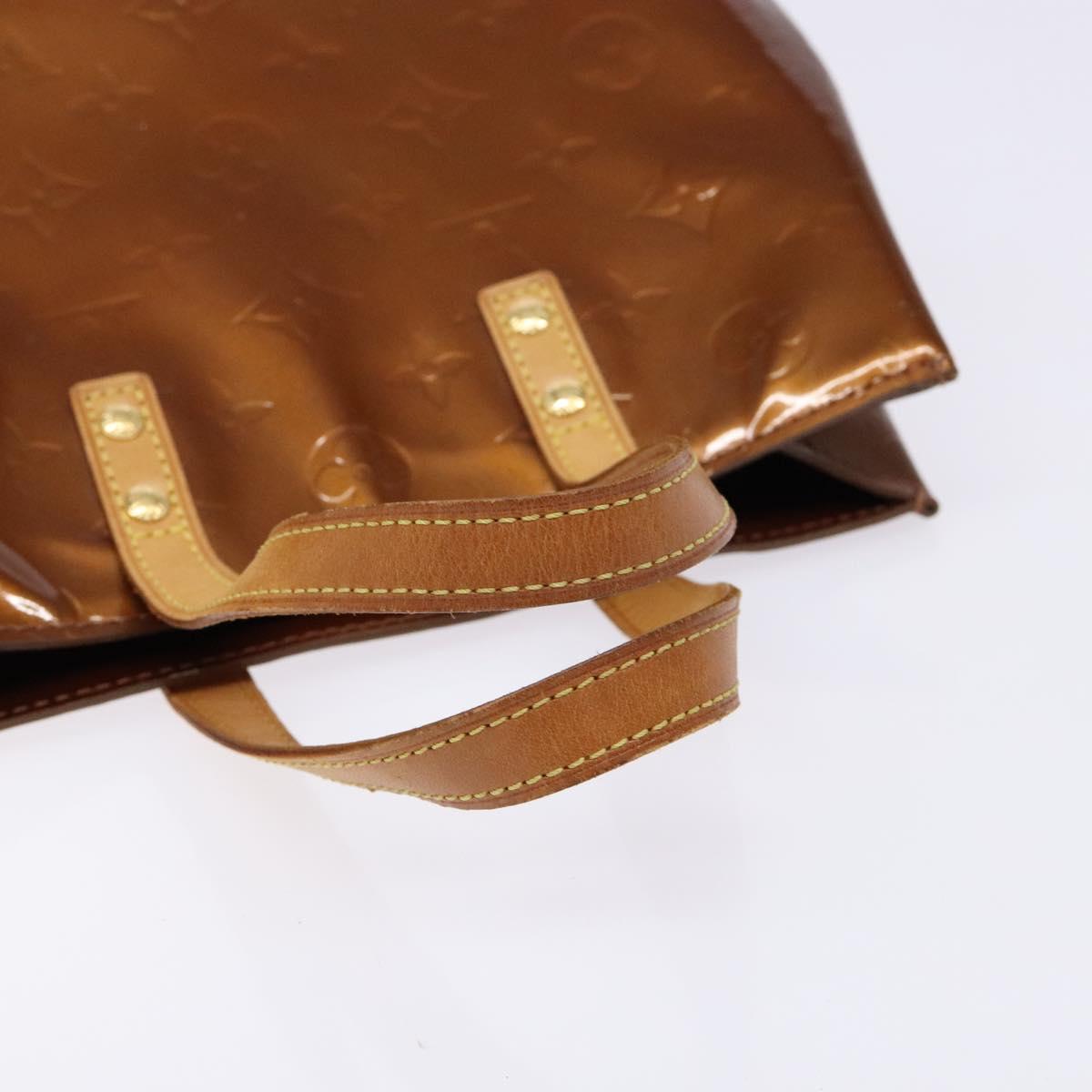 LOUIS VUITTON Monogram Vernis Reade PM Hand Bag Bronze M91146 LV Auth 141113