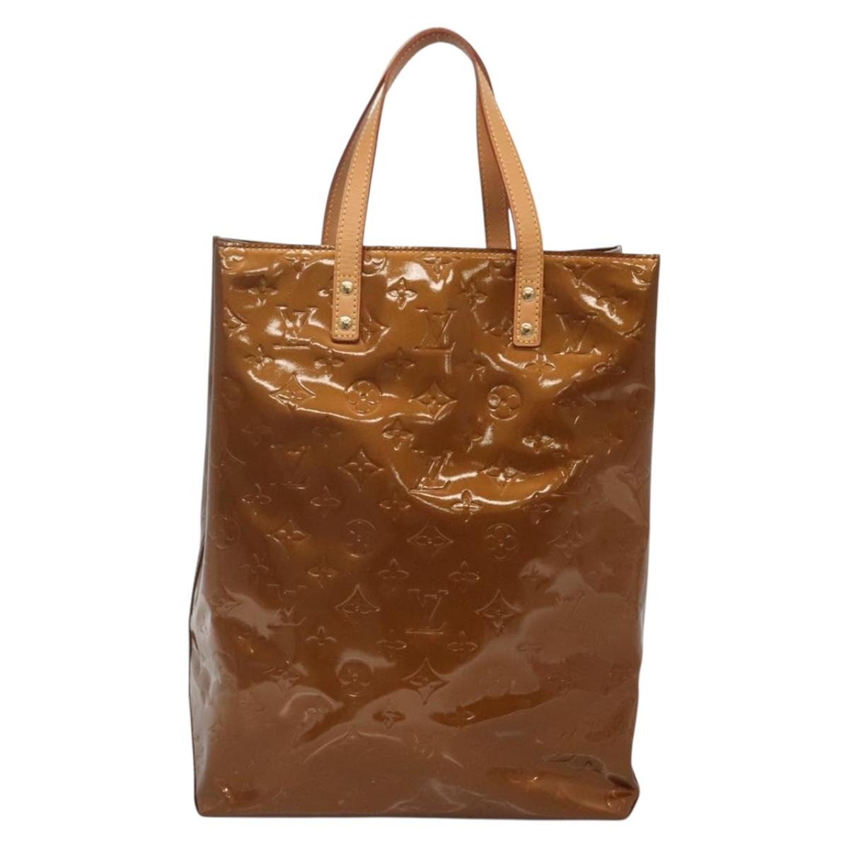 LOUIS VUITTON Monogram Vernis Reade MM Hand Bag Bronze M91143 LV Auth 141114