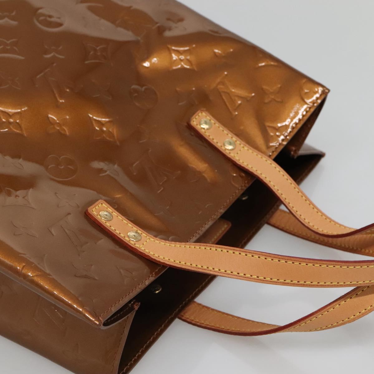 LOUIS VUITTON Monogram Vernis Reade MM Hand Bag Bronze M91143 LV Auth 141114
