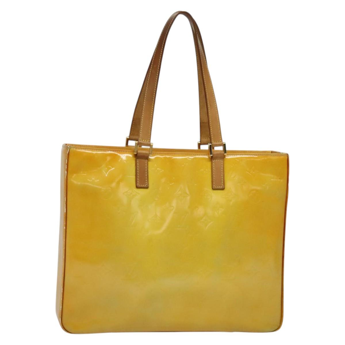 LOUIS VUITTON Monogram Vernis Columbus Tote Bag Gris M91028 LV Auth 141115