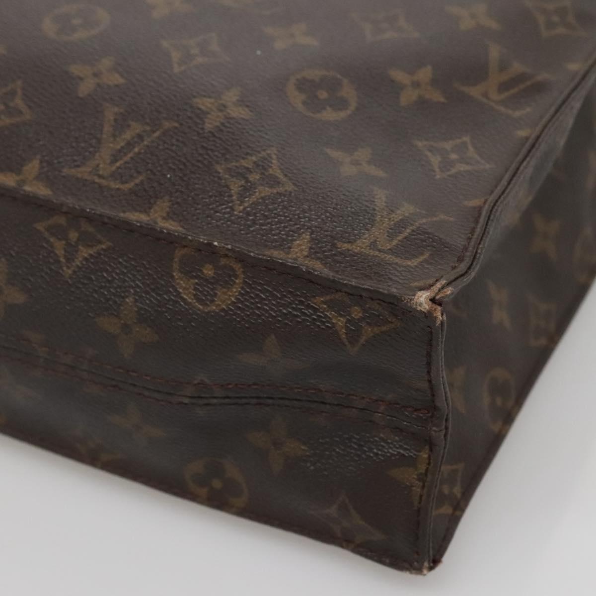 LOUIS VUITTON Monogram Sac Plat Hand Bag M51140 LV Auth 141120