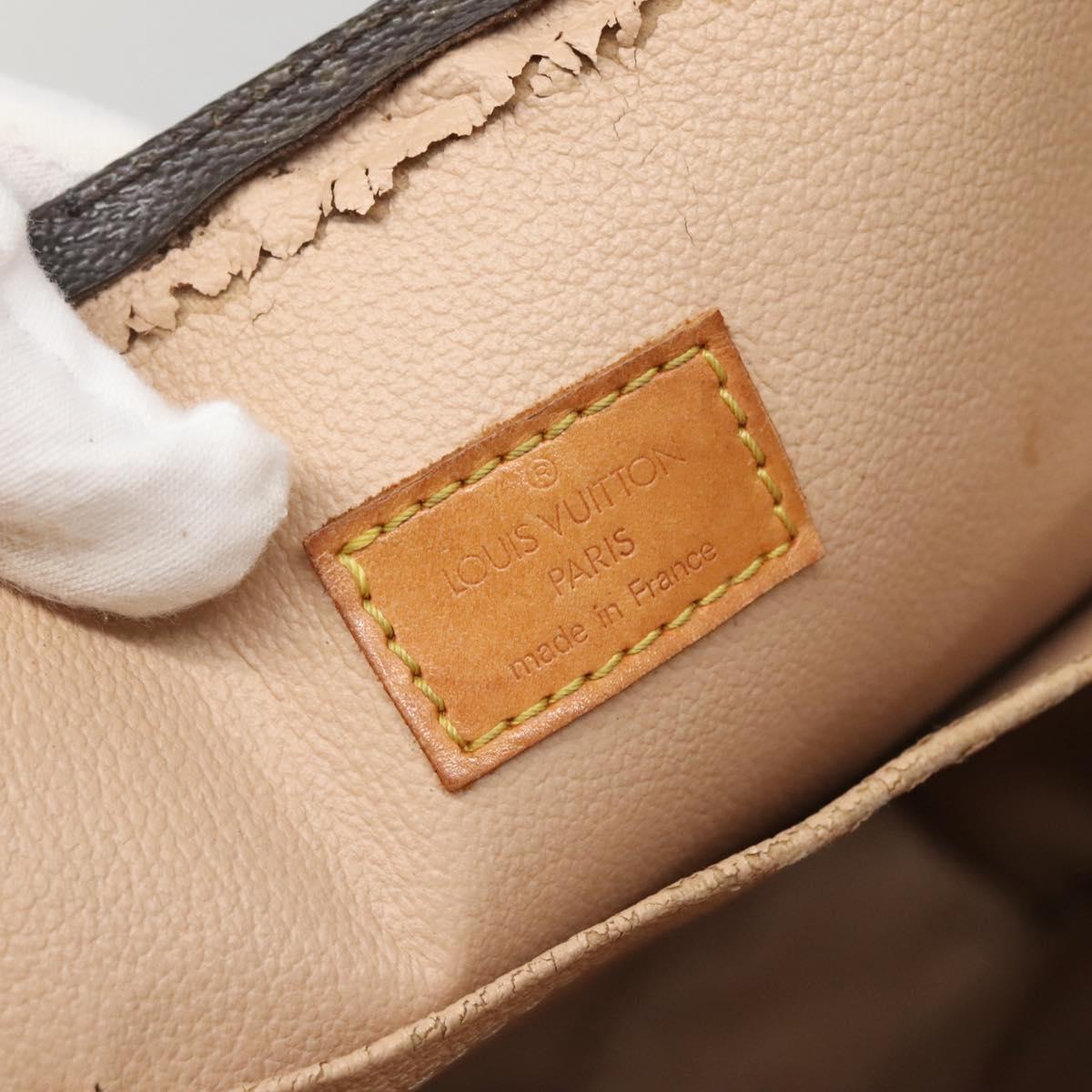 LOUIS VUITTON Monogram Sac Plat Hand Bag M51140 LV Auth 141120