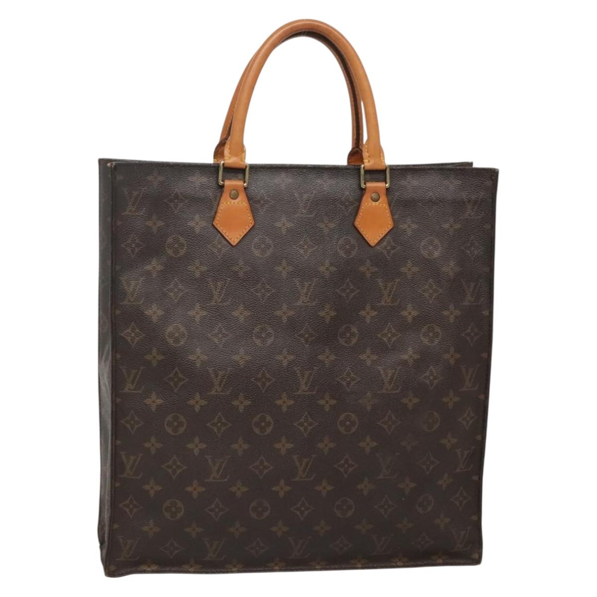 LOUIS VUITTON Monogram Sac Plat Hand Bag M51140 LV Auth 141120