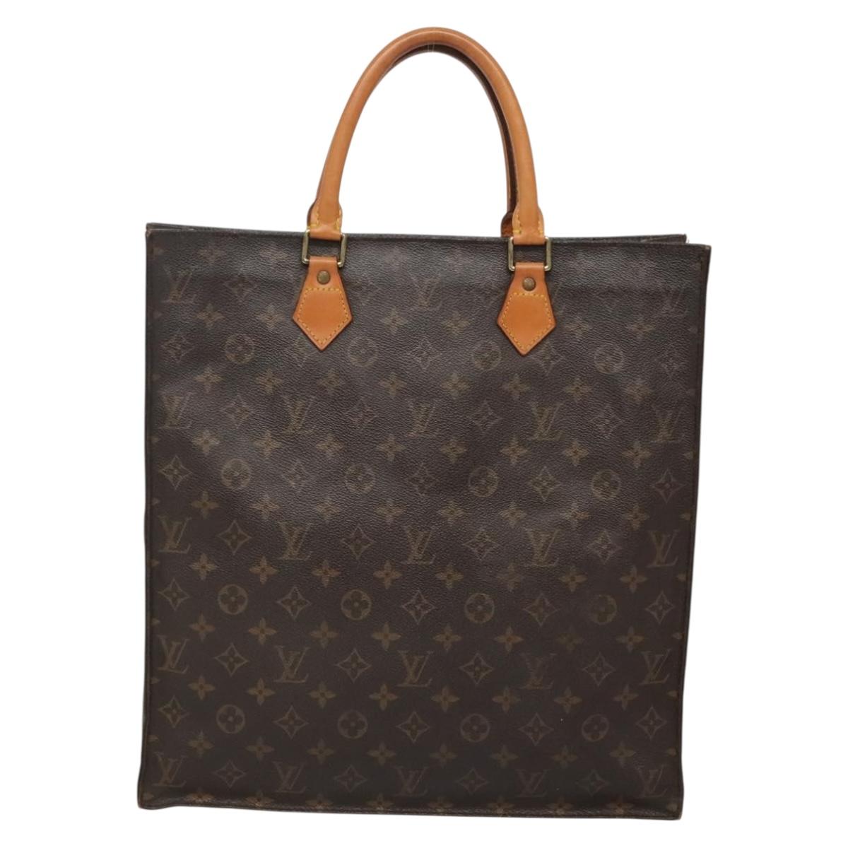 LOUIS VUITTON Monogram Sac Plat Hand Bag M51140 LV Auth 141120