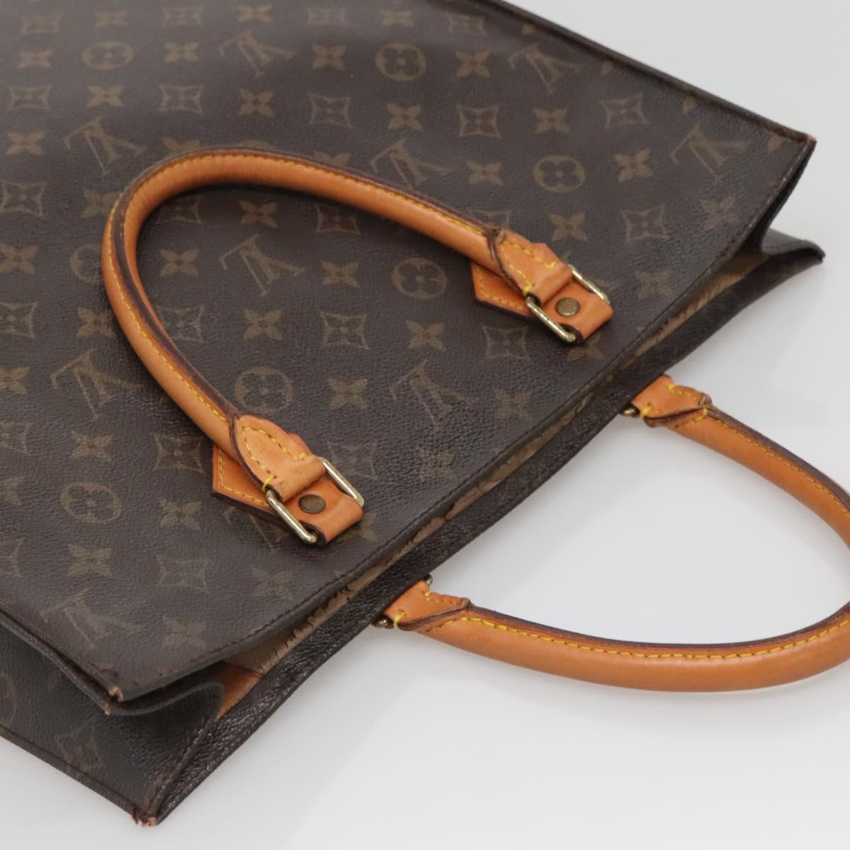 LOUIS VUITTON Monogram Sac Plat Hand Bag M51140 LV Auth 141120