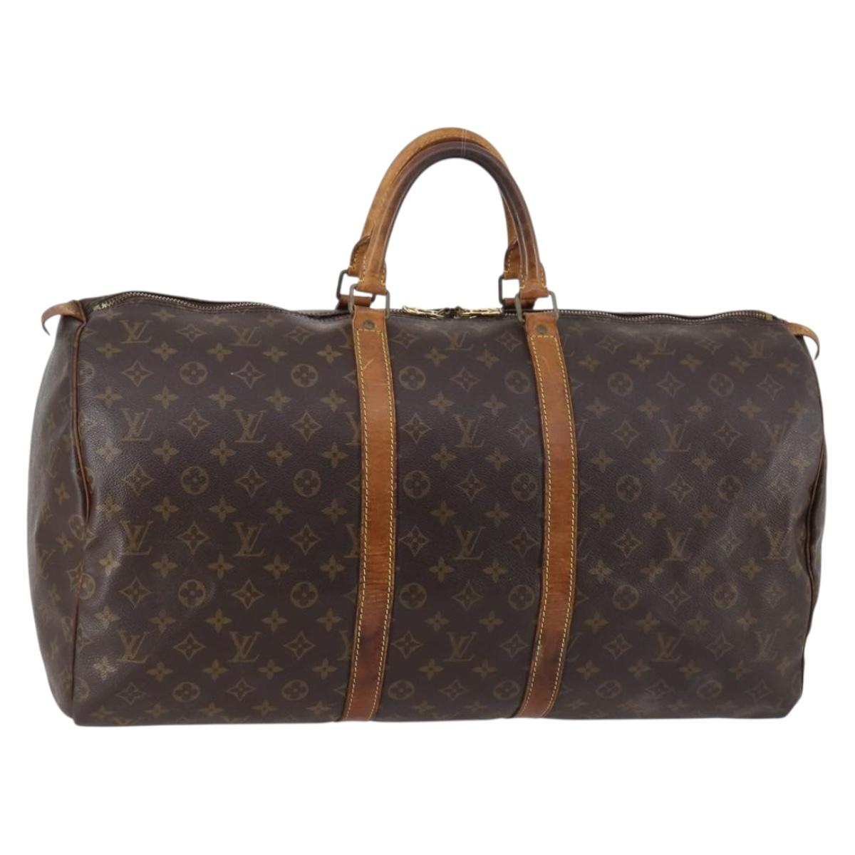 LOUIS VUITTON Monogram Keepall 55 Boston Bag M41424 LV Auth 141123