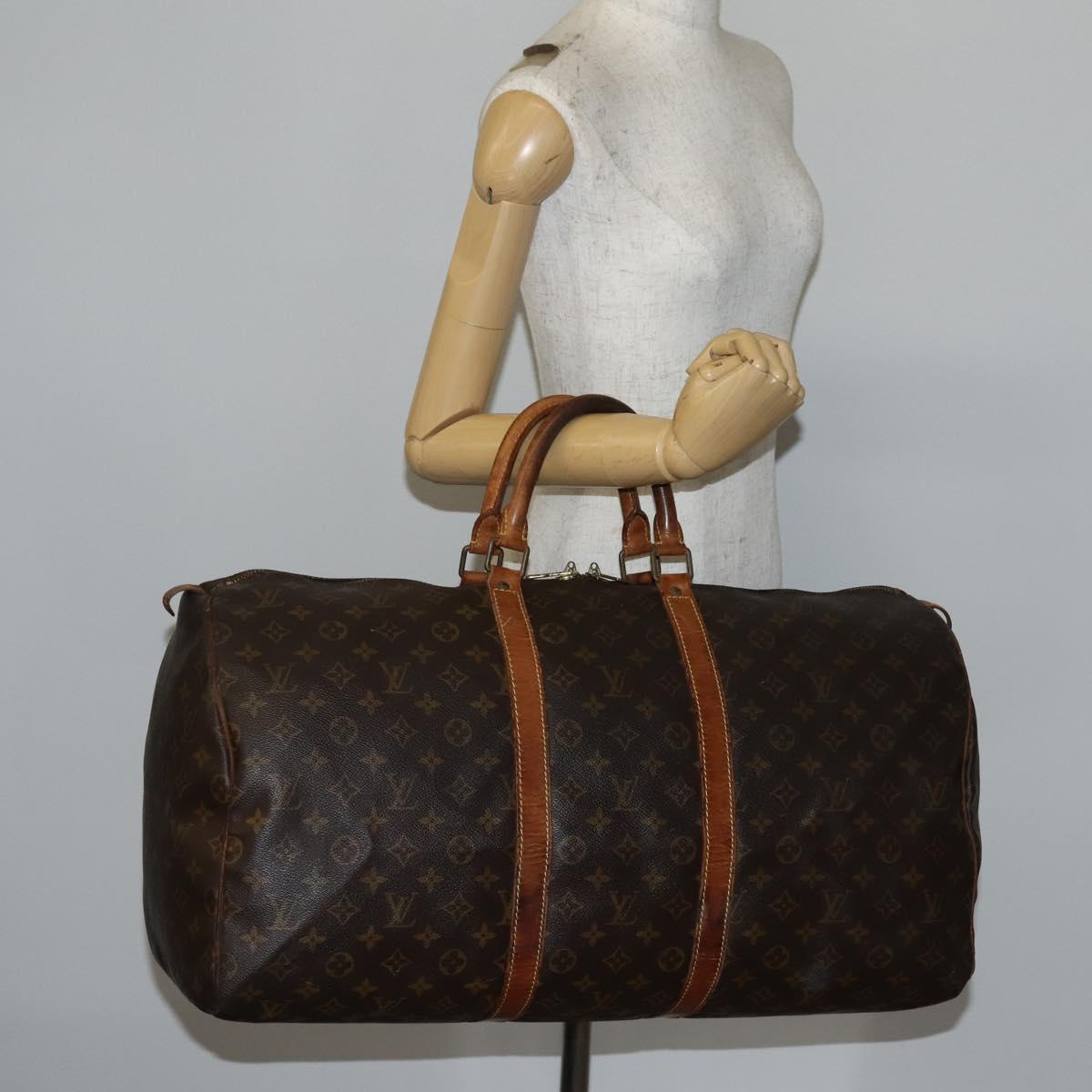 LOUIS VUITTON Monogram Keepall 55 Boston Bag M41424 LV Auth 141123