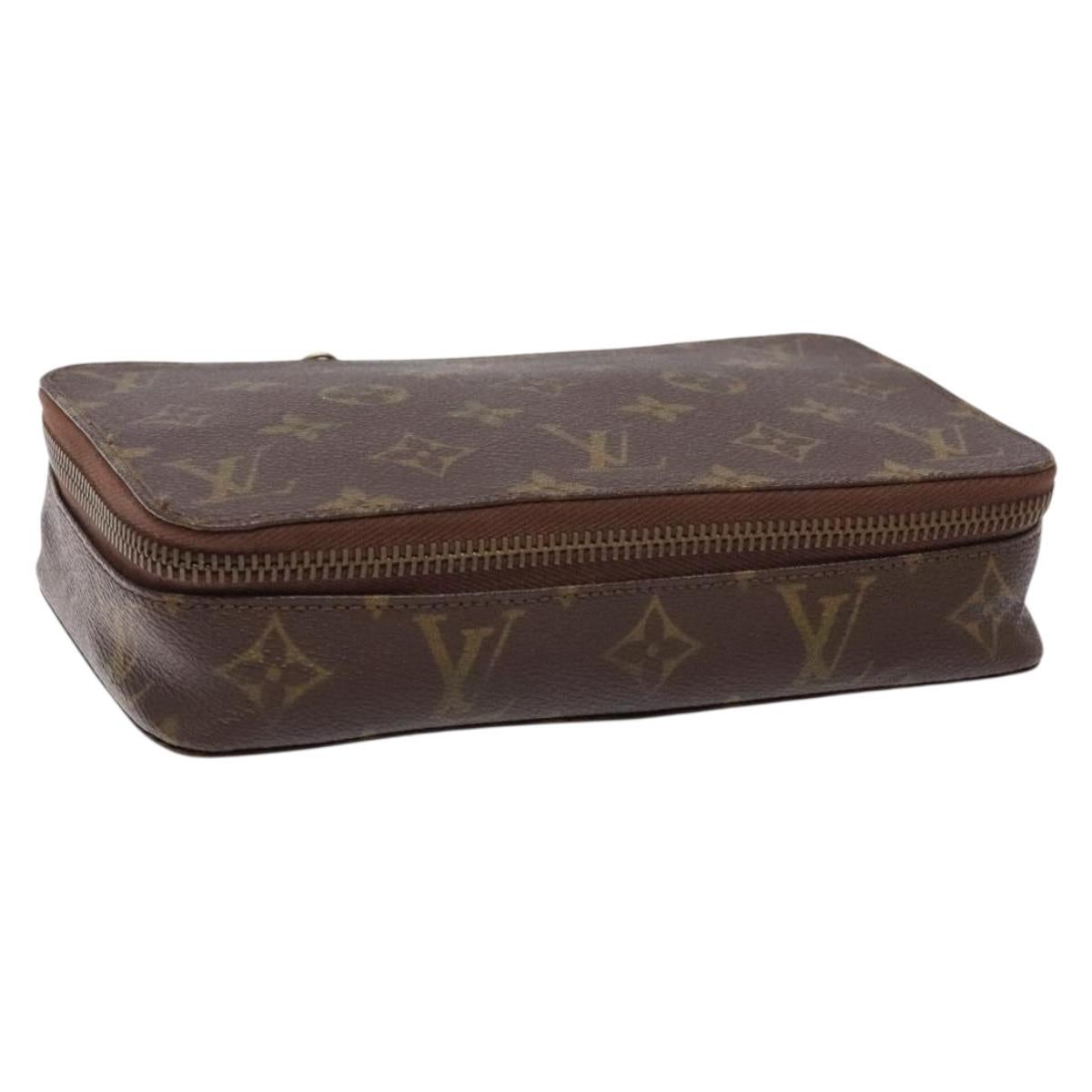 LOUIS VUITTON Monogram Poche Monte Carlo Jewelry Box Vintage M47352 Auth 141127