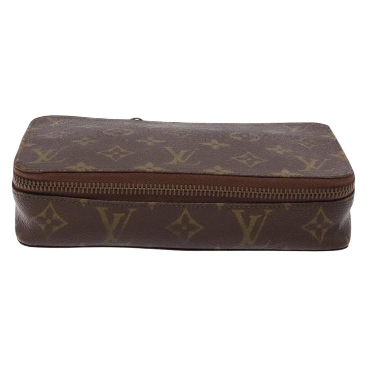 LOUIS VUITTON Monogram Poche Monte Carlo Jewelry Box Vintage M47352 Auth 141127