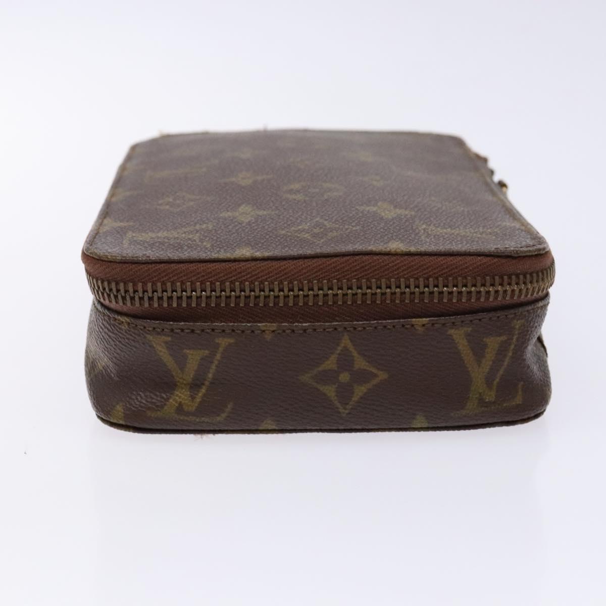 LOUIS VUITTON Monogram Poche Monte Carlo Jewelry Box Vintage M47352 Auth 141127