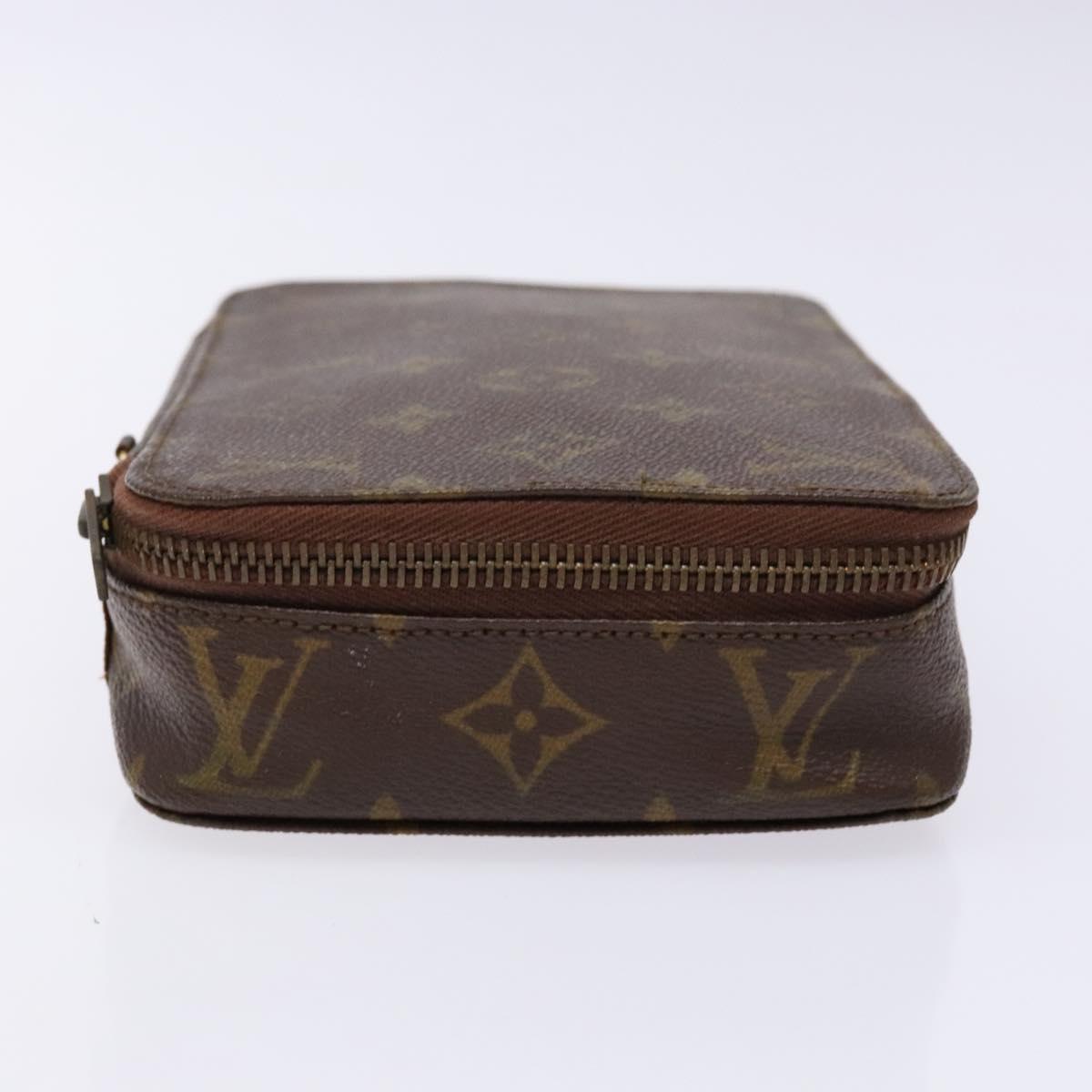 LOUIS VUITTON Monogram Poche Monte Carlo Jewelry Box Vintage M47352 Auth 141127