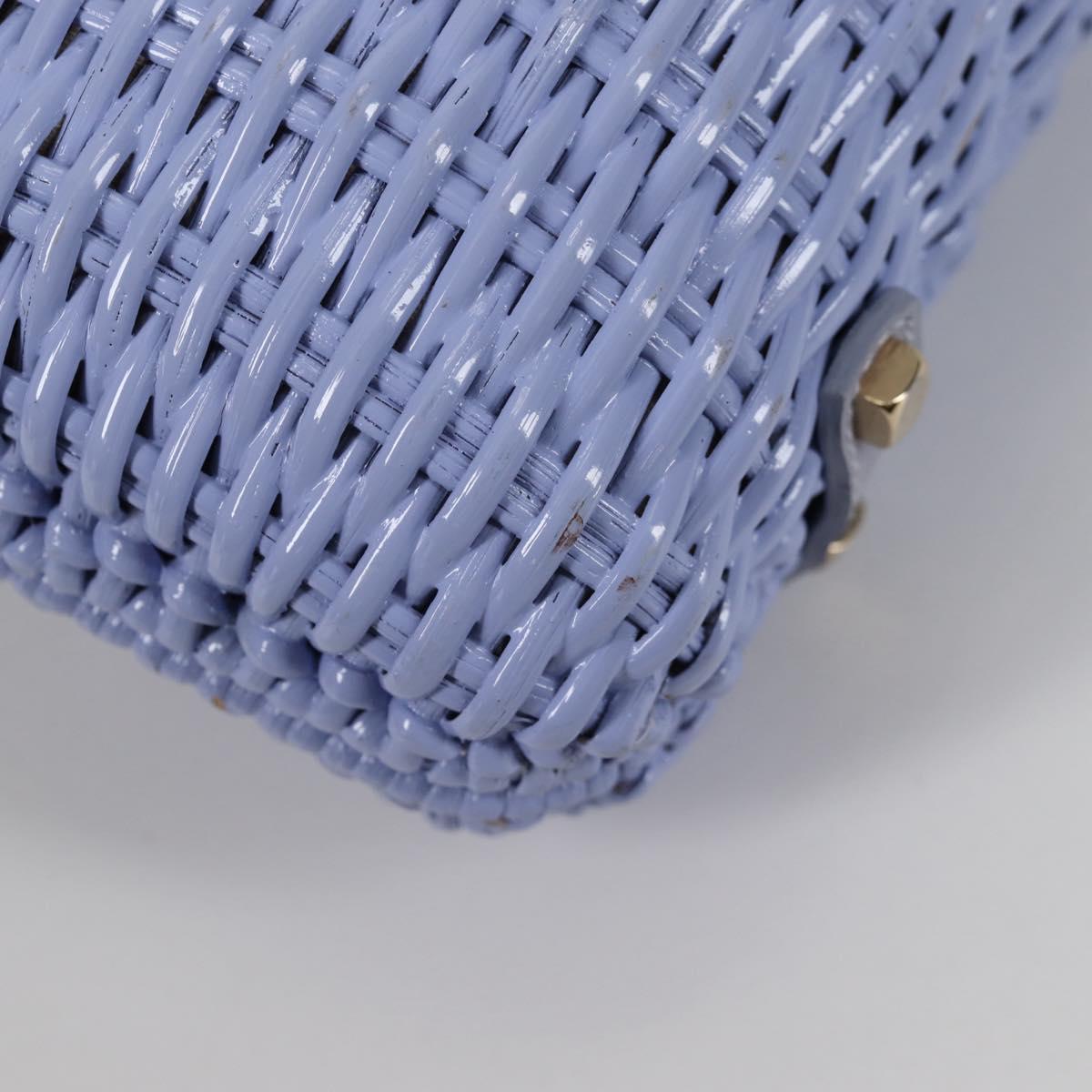 Salvatore Ferragamo Gancini Hand Bag Rattan Purple Gold Auth 141146V