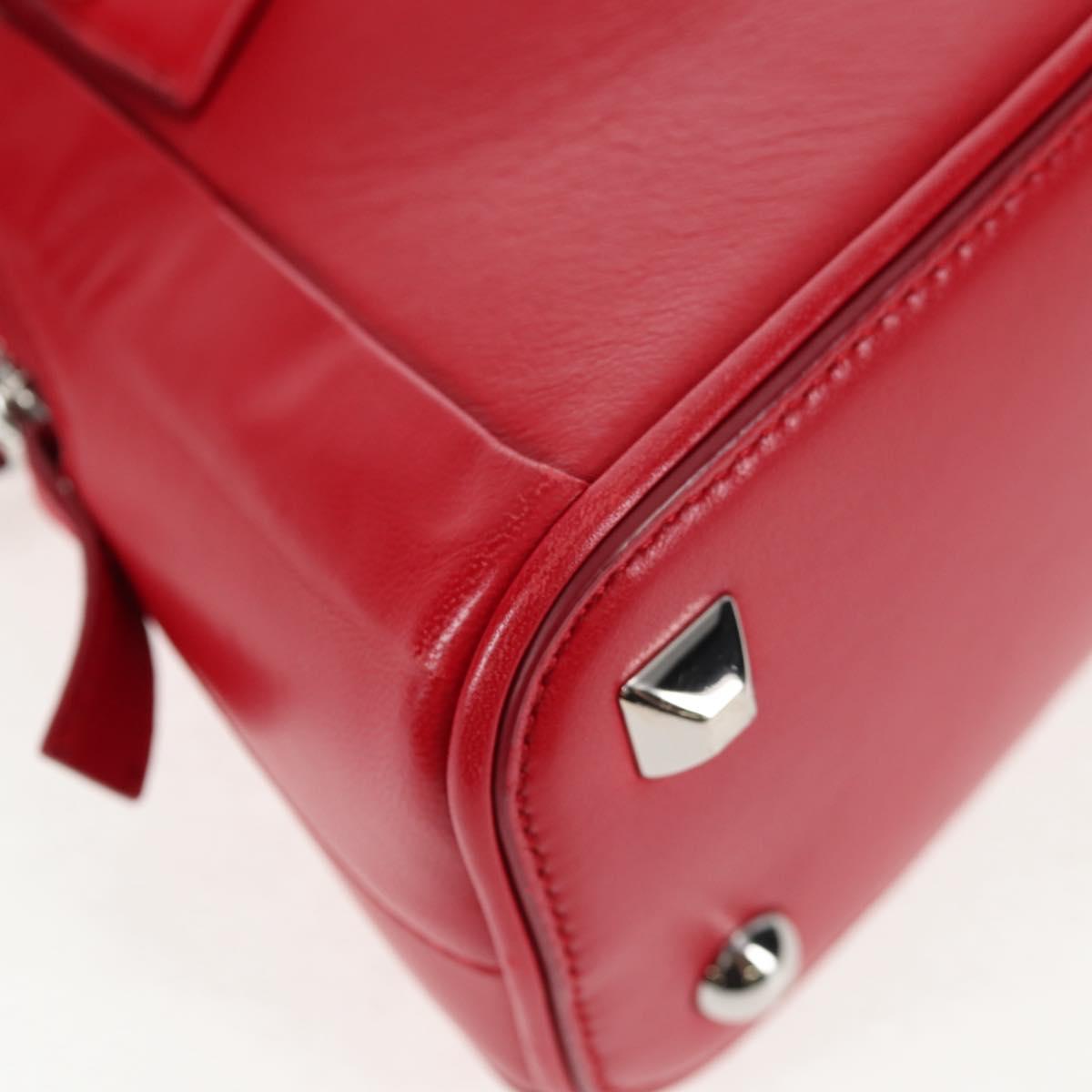 Maison Margiela 5AC Mini Hand Bag Leather 2way Red Silver Auth 141149M