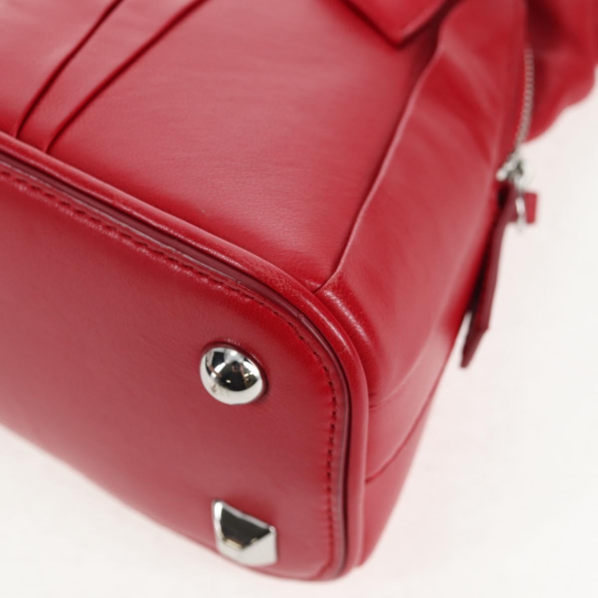 Maison Margiela 5AC Mini Hand Bag Leather 2way Red Silver Auth 141149M