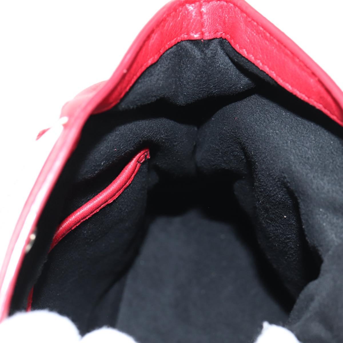Maison Margiela 5AC Mini Hand Bag Leather 2way Red Silver Auth 141149M