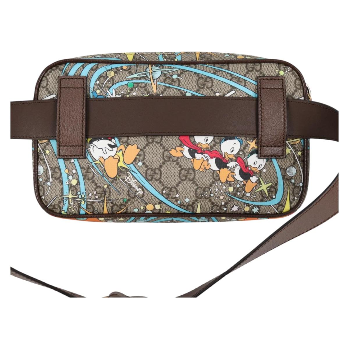 GUCCI GG Supreme Disney Collaboration Waist Bag PVC Beige 602695 Auth 141153SM