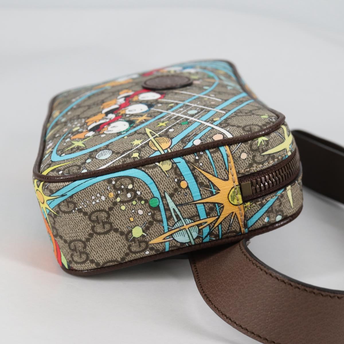 GUCCI GG Supreme Disney Collaboration Waist Bag PVC Beige 602695 Auth 141153SM
