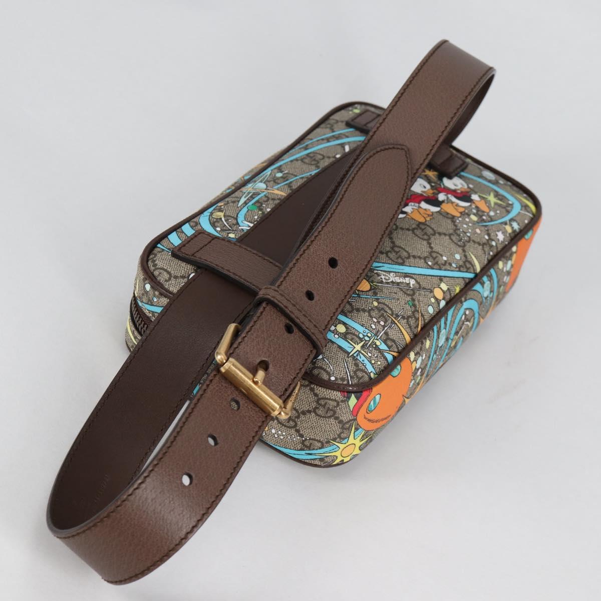 GUCCI GG Supreme Disney Collaboration Waist Bag PVC Beige 602695 Auth 141153SM