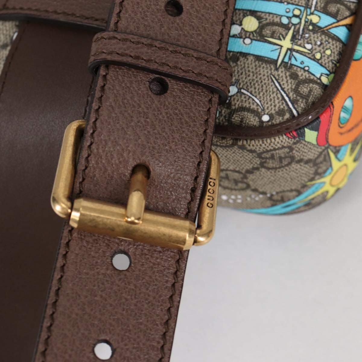 GUCCI GG Supreme Disney Collaboration Waist Bag PVC Beige 602695 Auth 141153M