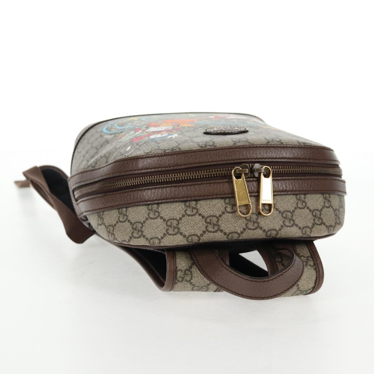 GUCCI GG Supreme Disney Collaboration Backpack PVC Beige Gold 552884 Auth141154M