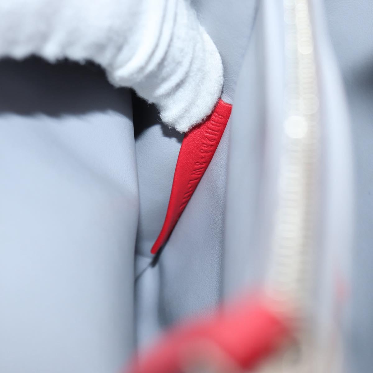 FENDI Petite To Jules Hand Bag Leather 2way Red Silver Auth 141158V