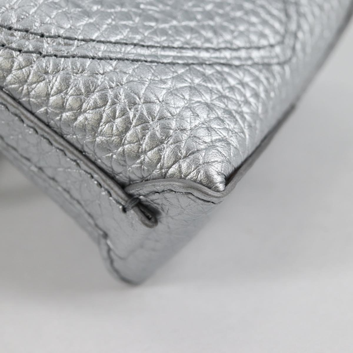TIFFANY&Co. Return To Micro Tote Charm Leather Silver Auth 141171M