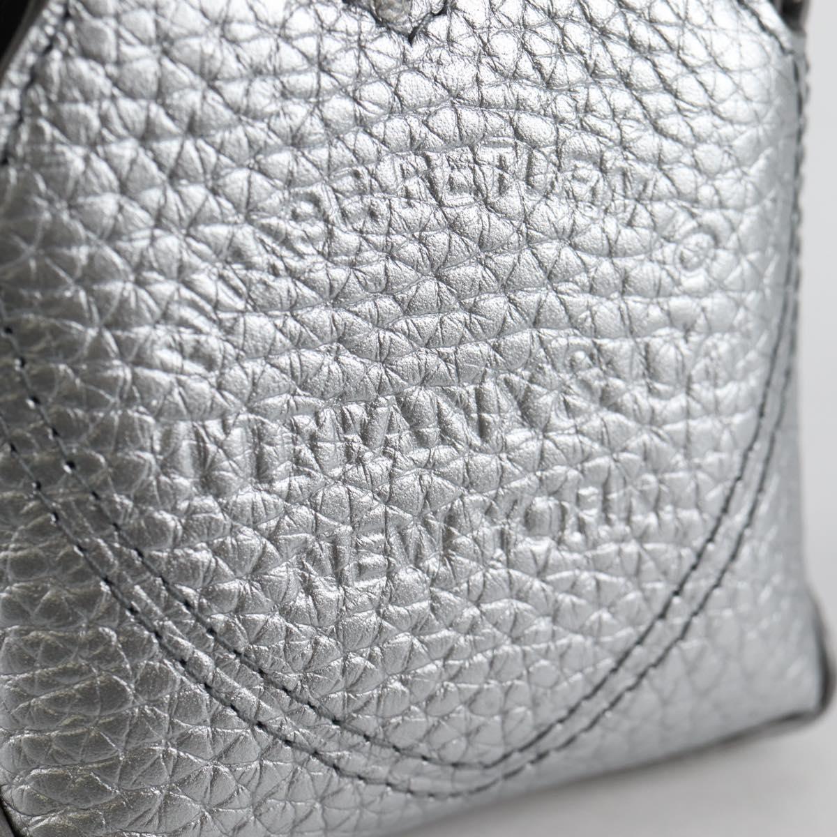 TIFFANY&Co. Return To Micro Tote Charm Leather Silver Auth 141171M